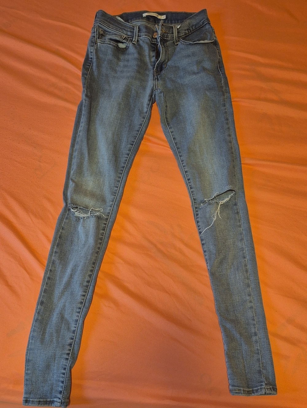 Signature by Levi Strauss Women's Light Blue Distressed Super Skinny Jeans